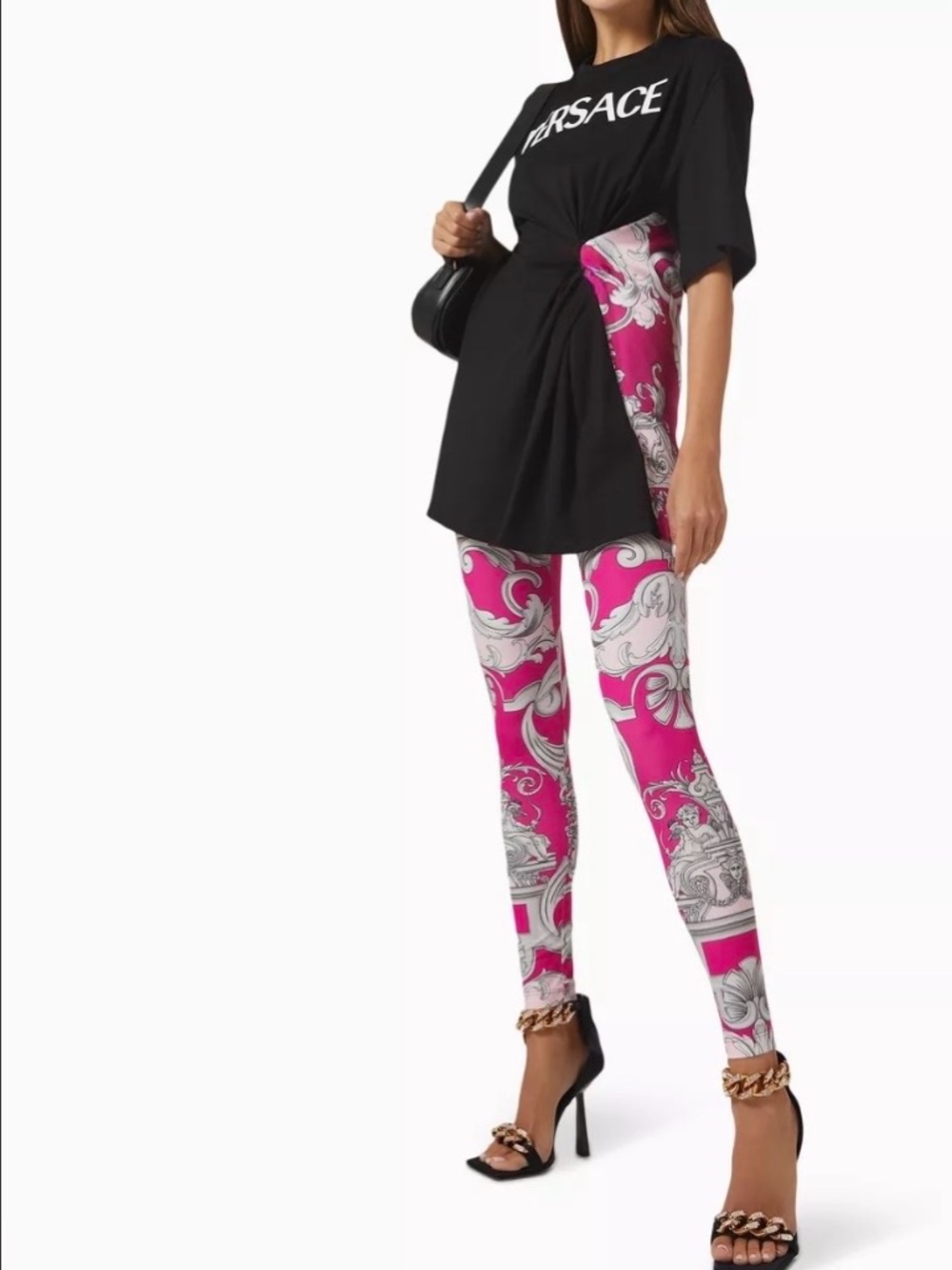 NWT $1070 VERSACE Oversized Paisley
Logo T Shirt Dress